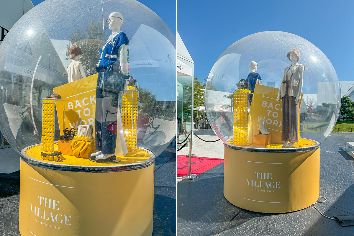 visuel merchandising mode pour des vitrines bulles