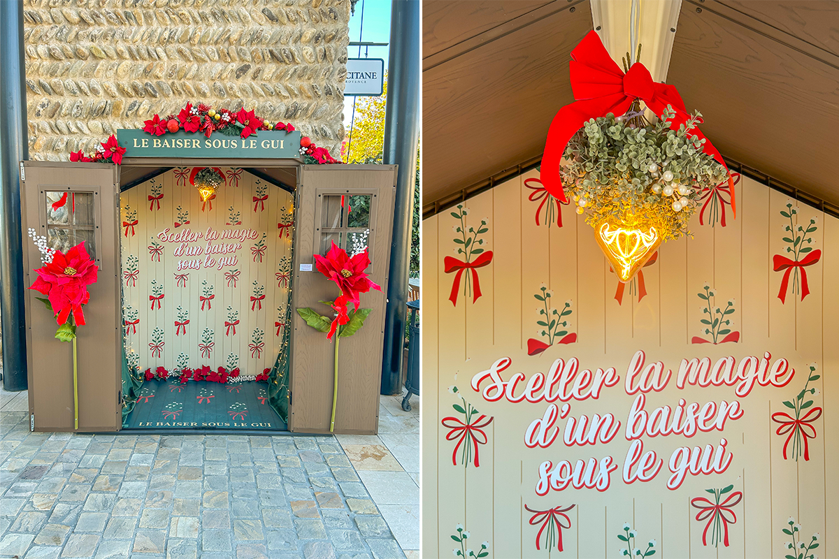 scénographie noël pour le village de marque Mc Artur Glen