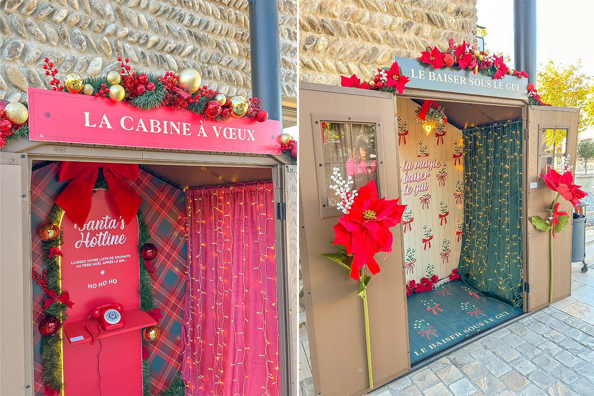 scénographie noël pour le village de marque Mc Artur Glen