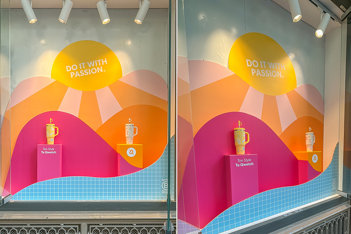 création de la scénographie de vitrine au BHV Marais à Paris pour la marque Qwetch - Studio WAY