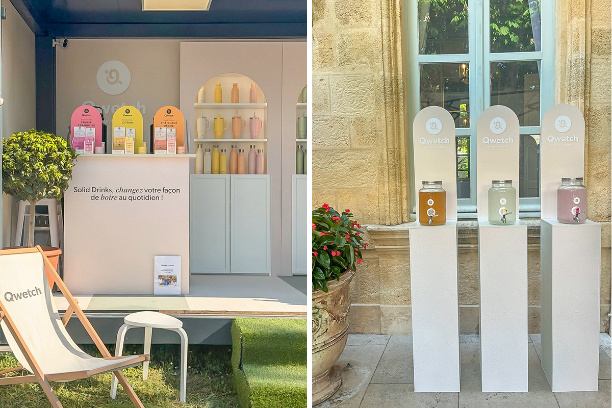 pop-up store pour Qwetch à l'événement sportif de tennis l'Open d'Aix en Provence Studio WAY